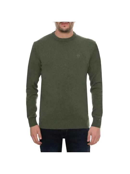 Grüner Strickpullover mit Rippenstruktur