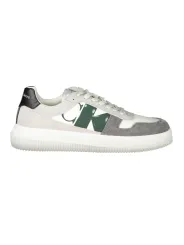 "Sneaker mit Print & recyceltem Gummi - Graugrün"