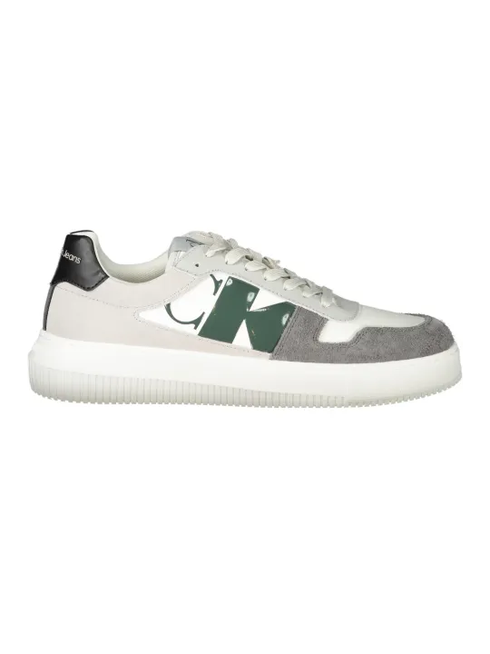 "Sneaker mit Print & recyceltem Gummi - Graugrün"