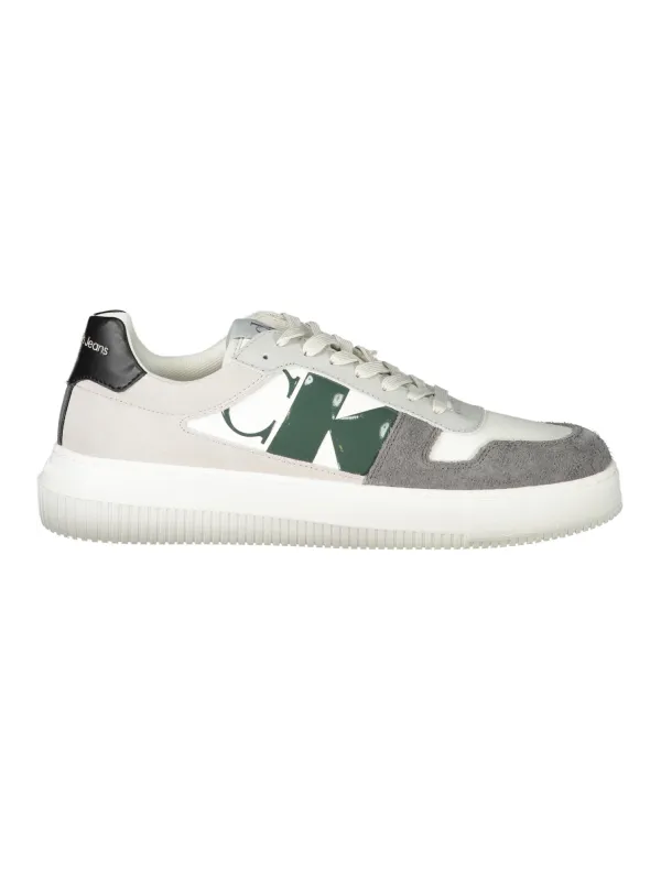 "Sneaker mit Print & recyceltem Gummi - Graugrün"
