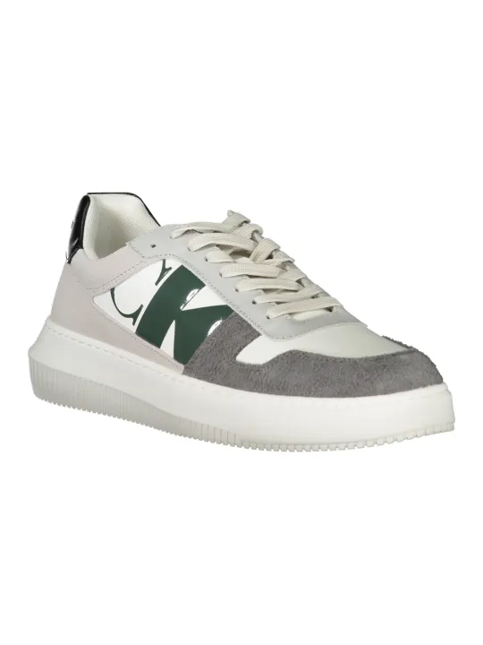 "Sneaker mit Print & recyceltem Gummi - Graugrün"