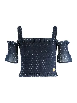 Guess Jeans Mädchen-Top mit Schulterpolster, Polka Dot Design