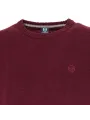 Burgunderfarbener Wollmischung hoher Kragen Pullover