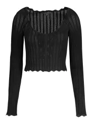 "GUESS JEANS Blusen im Sale | GUESS JEANS SCHWARZER PULLOVER FÜR DAMEN online kaufen"|Planet-Deluxe
