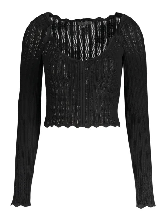 "GUESS JEANS Blusen im Sale | GUESS JEANS SCHWARZER PULLOVER FÜR DAMEN online kaufen"|Planet-Deluxe