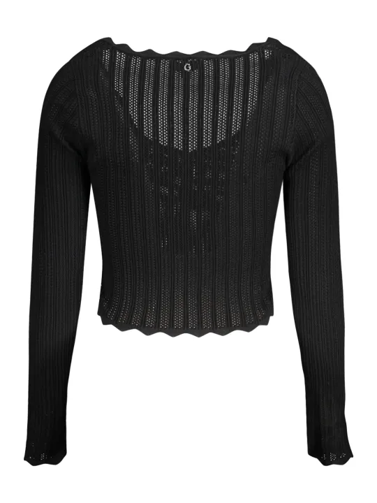 "GUESS JEANS Blusen im Sale | GUESS JEANS SCHWARZER PULLOVER FÜR DAMEN online kaufen"|Planet-Deluxe