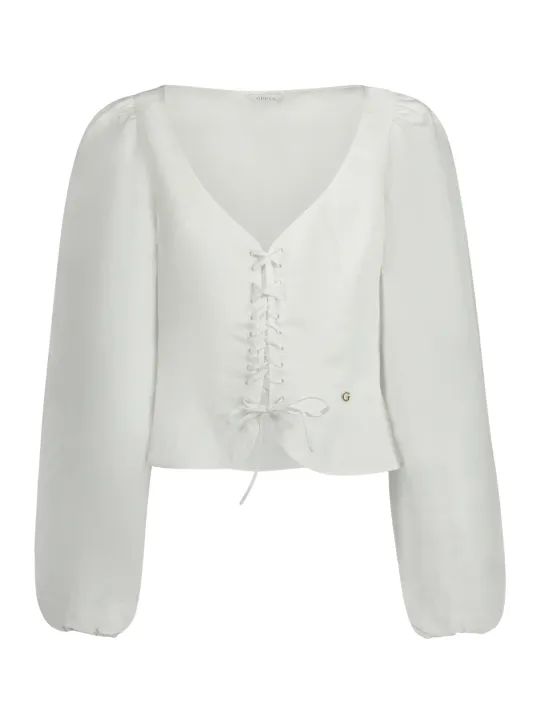 "GUESS JEANS Startseite im Sale | GUESS JEANS LANGARMSHIRT DAMEN WEISS online kaufen"|Planet-Deluxe