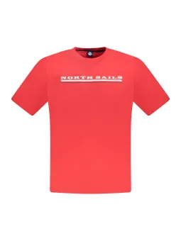"North Sails Kurzarm T-Shirt Rundhals Rot - Logo-Design"