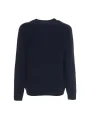 Marineblauer Baumwollpullover mit Rundhalsausschnitt