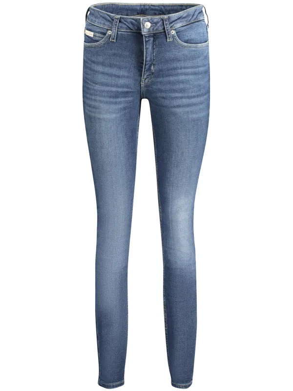 "Calvin Klein Jeans im Sale | Calvin Klein Mid Rise Skinny Jeans mit Wascheffekt und 20% Recycelter Baumwolle - Nachhaltige 5-Pocket-Jeans mit Logo, Knopf und online kaufen"|Planet-Deluxe
