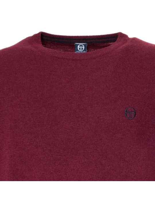 Bordeauxfarbener Sergio Tacchini Logo-Pullover