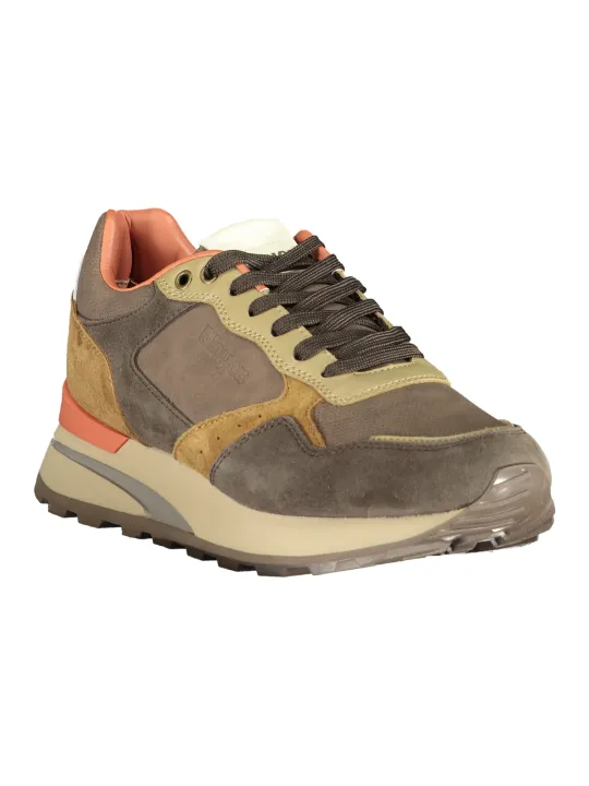 "Blauer Sneakers im Sale | Blauer Kontrast-Sneaker mit Wechselfußbett und Logo online kaufen"|Planet-Deluxe