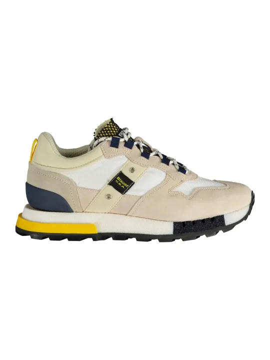"Blauer Sneakers im Sale | Blauer Kontrast-Sneaker mit Logo und Wechselfußbett online kaufen"|Planet-Deluxe