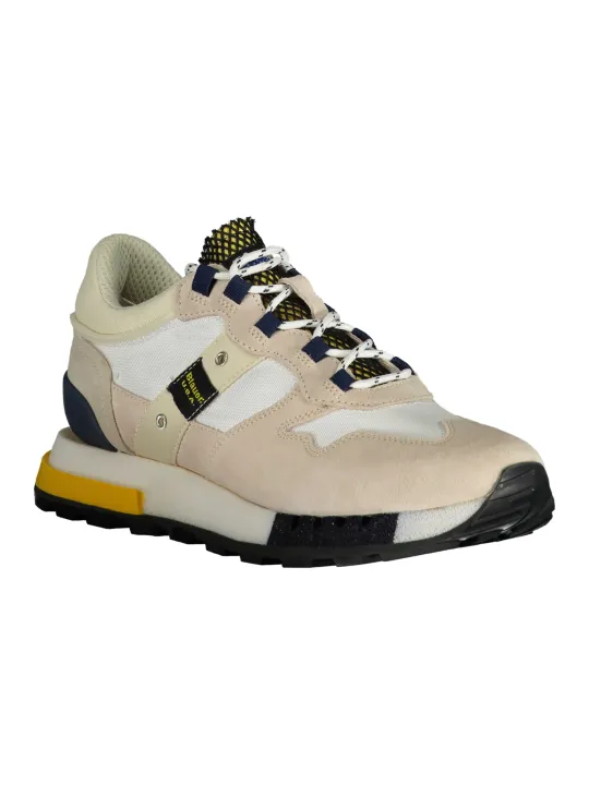 "Blauer Sneakers im Sale | Blauer Kontrast-Sneaker mit Logo und Wechselfußbett online kaufen"|Planet-Deluxe