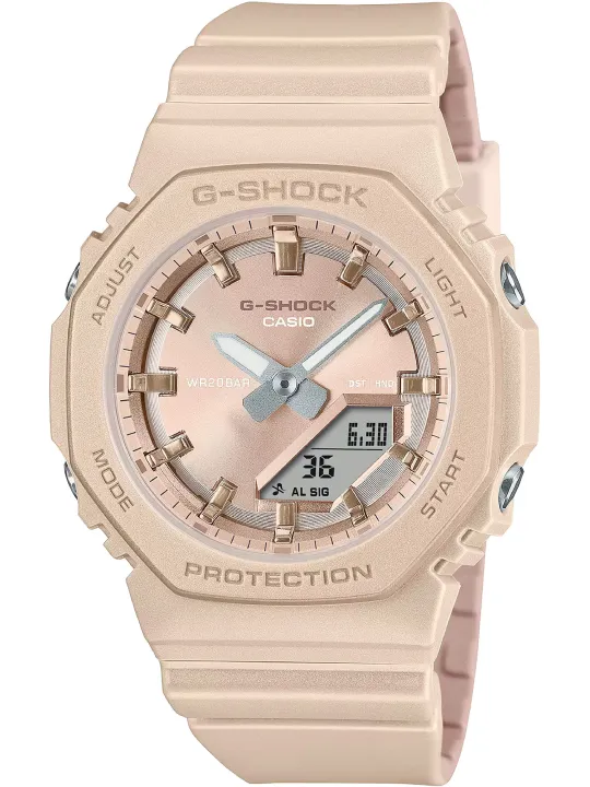 Braun Edelstahl Casio Digitaluhr Detail