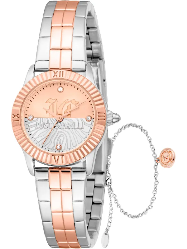 Rosa goldene Just Cavalli Damenuhr Rosa goldene Just Cavalli Damenuhr