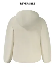 "K-WAY Jacken im Sale | K-WAY Langarmjacke mit Kapuze, Wendbar in Weiß/Beige, 2 Außen- und Innentaschen, Applikation und Logo online kaufen"|Planet-Deluxe