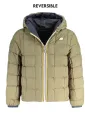 "K-WAY Jacken im Sale | K-WAY Wendbare Langarmjacke mit Kapuze in Blau/Grün, Entendaunen gefüttert, mit Taschen und Logo-Applikation für Jungen online kaufen"|Planet-Deluxe