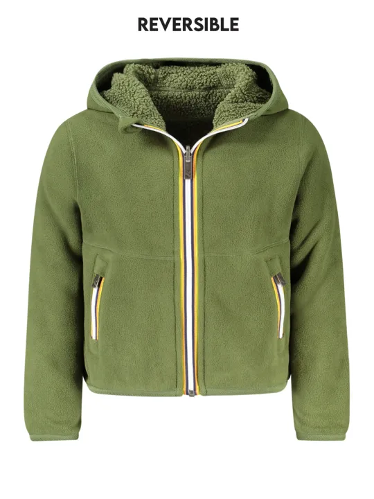 "K-WAY Jacken im Sale | K-WAY Wendbare Langarmjacke in Grün mit Kapuze und Taschen für Jungen online kaufen"|Planet-Deluxe
