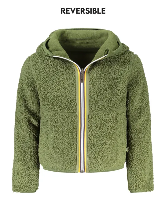 "K-WAY Jacken im Sale | K-WAY Wendbare Langarmjacke in Grün mit Kapuze und Taschen für Jungen online kaufen"|Planet-Deluxe