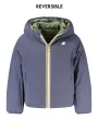 "K-WAY Jacken im Sale | K-Way Wendbare Langarmjacke mit Kapuze in Blau/Grün, Gewattet mit 4 Taschen und Logo-Applikation für Jungen online kaufen"|Planet-Deluxe