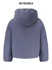 "K-WAY Jacken im Sale | K-Way Wendbare Langarmjacke mit Kapuze in Blau/Grün, Gewattet mit 4 Taschen und Logo-Applikation für Jungen online kaufen"|Planet-Deluxe