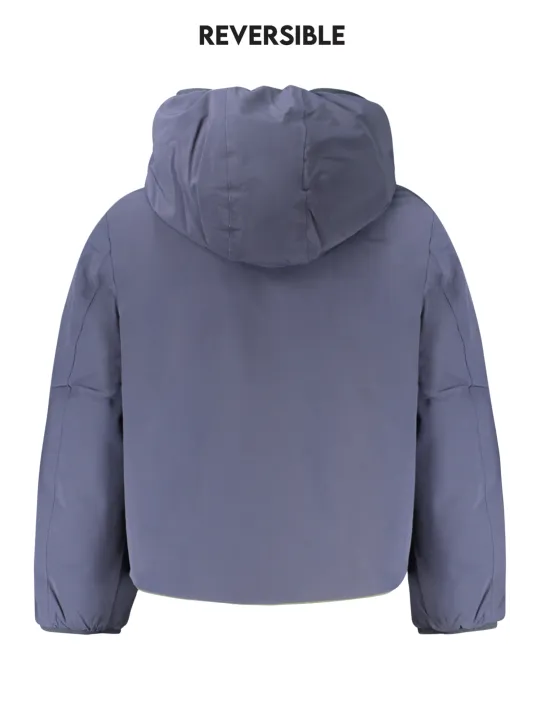 "K-WAY Jacken im Sale | K-Way Wendbare Langarmjacke mit Kapuze in Blau/Grün, Gewattet mit 4 Taschen und Logo-Applikation für Jungen online kaufen"|Planet-Deluxe
