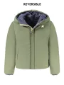 "K-WAY Jacken im Sale | K-Way Wendbare Langarmjacke mit Kapuze in Blau/Grün, Gewattet mit 4 Taschen und Logo-Applikation für Jungen online kaufen"|Planet-Deluxe