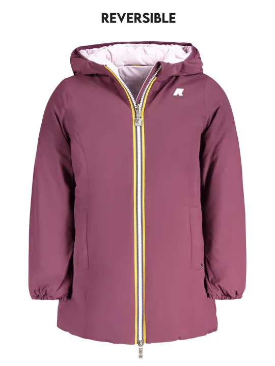 "K-WAY Jacken im Sale | K-WAY K11517WPDENISESTWARM Wendbare Jacke mit Kapuze und Taschen in Lila/Rosa für Mädchen online kaufen"|Planet-Deluxe