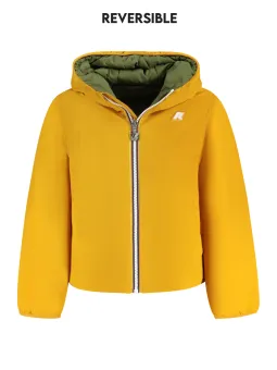 "Wendbare K-Way Langarmjacke Gelb/Grün mit Kapuze"