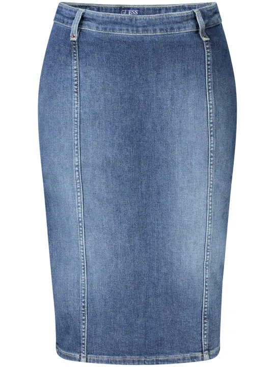"GUESS JEANS Startseite im Sale | GUESS JEANS LONGUETTE ROCK DAMEN BLAU online kaufen"|Planet-Deluxe