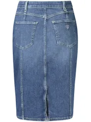 "GUESS JEANS Startseite im Sale | GUESS JEANS LONGUETTE ROCK DAMEN BLAU online kaufen"|Planet-Deluxe