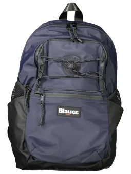 Blauer Laptop-Rucksack mit Kontrastdetails und vielen Taschen
