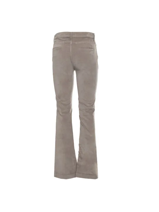 Taupe Baumwollhose mit geradem Schnitt