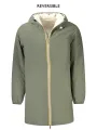 "K-WAY Jacken im Sale | Wendbare Lange Jacke mit Kapuze Grün Beige Warm Wattiert online kaufen"|Planet-Deluxe
