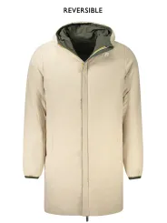 "K-WAY Jacken im Sale | Wendbare Lange Jacke mit Kapuze Grün Beige Warm Wattiert online kaufen"|Planet-Deluxe