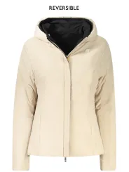 "K-WAY Jacken im Sale | Wendejacke Schwarz Beige Gepolstert Mit Kapuze und Taschen online kaufen"|Planet-Deluxe