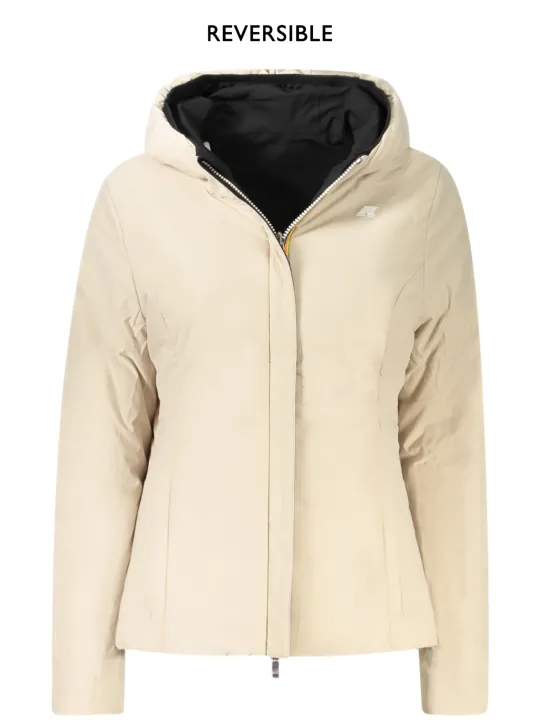"K-WAY Jacken im Sale | Wendejacke Schwarz Beige Gepolstert Mit Kapuze und Taschen online kaufen"|Planet-Deluxe