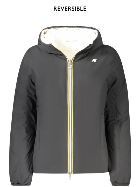 "K-WAY Jacken im Sale | Wendbare Kapuzenjacke SchwarzWeiß mit Taschen und Logo online kaufen"|Planet-Deluxe