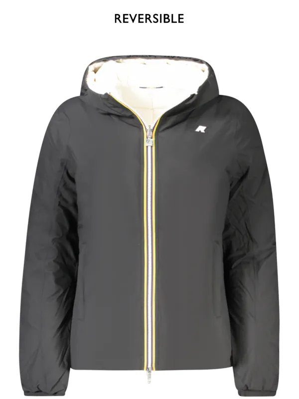 "K-WAY Jacken im Sale | Wendbare Kapuzenjacke SchwarzWeiß mit Taschen und Logo online kaufen"|Planet-Deluxe