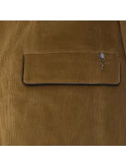 Gelber Cord Blazer mit blauer Paspelierung