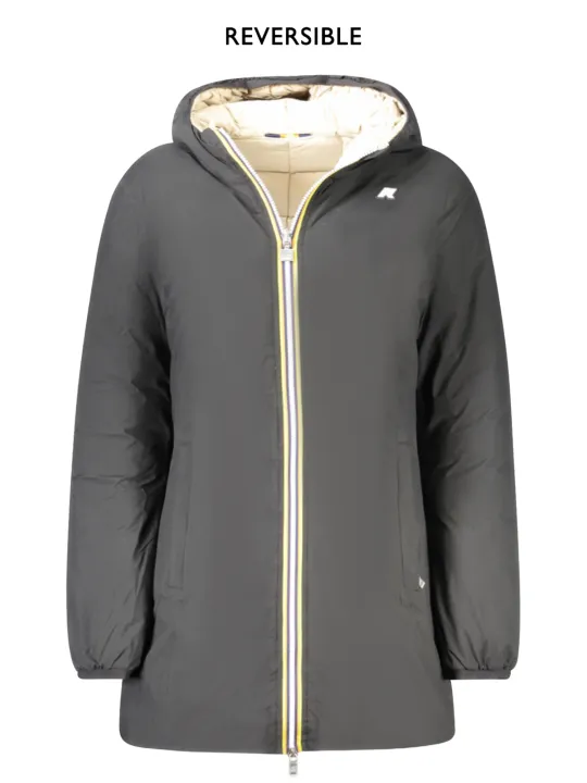 "K-WAY Jacken im Sale | Wendbare Thermojacke mit Kapuze und Taschen SchwarzBeige online kaufen"|Planet-Deluxe