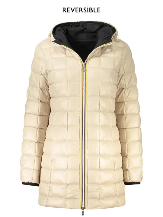 "K-WAY Jacken im Sale | Wendbare Thermojacke mit Kapuze und Taschen SchwarzBeige online kaufen"|Planet-Deluxe