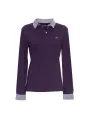 Violettes Damen-Poloshirt mit V-Ausschnitt