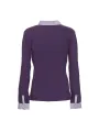 Violettes Langarm-Poloshirt mit weißen Details