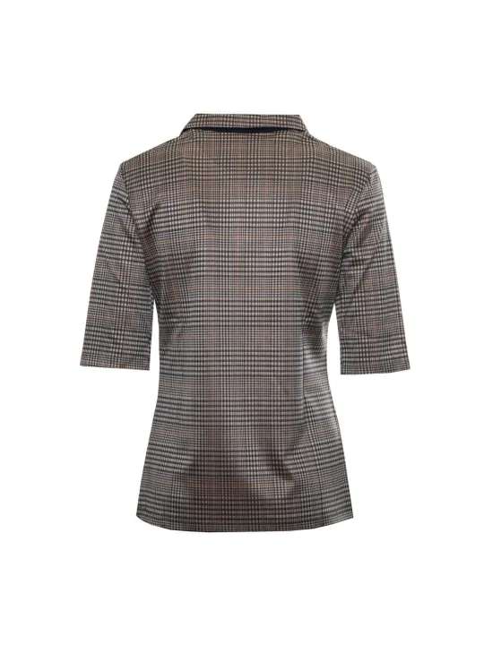Braun kariertes Woll-Cashmere Jacke