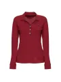 Rotes Langarm-Polohemd mit Logo