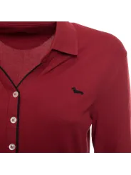 Roter Polohemd mit Dackel-Stickerei