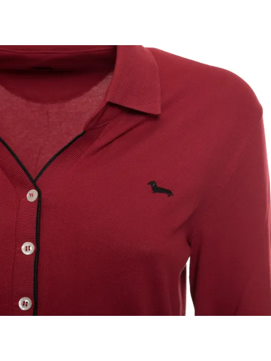 Roter Polohemd mit Dackel-Stickerei