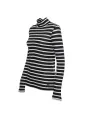 Gestreifter Rollkragenpullover schwarz weiß